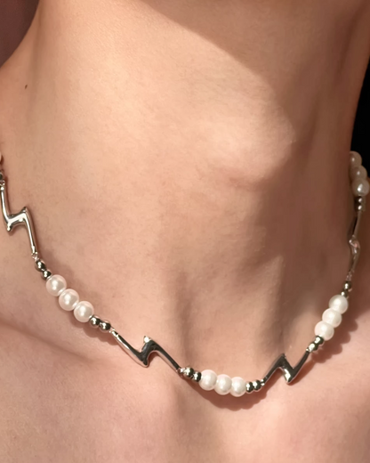 パールアクセントコネクトネックレス　L0296
