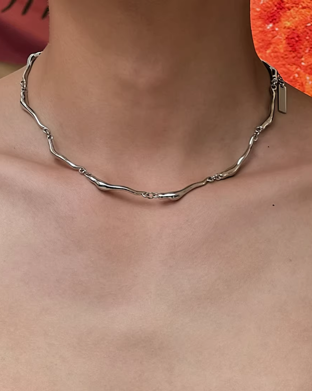 シルバーナチュラルネックレス　L0303