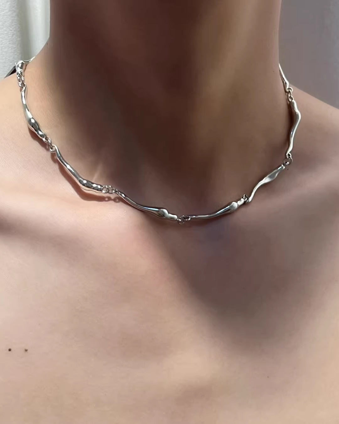 シルバーナチュラルネックレス　L0303
