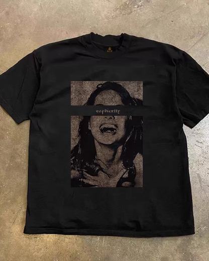 スクエアガールプリントTシャツ L0309