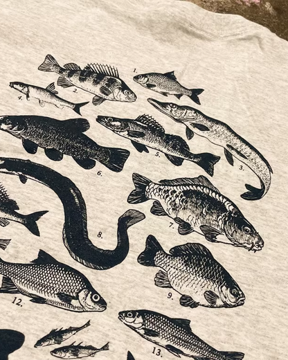 バックフィッシュプリントTシャツ L0330