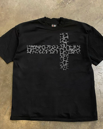 レオパードクロスTシャツ L0353