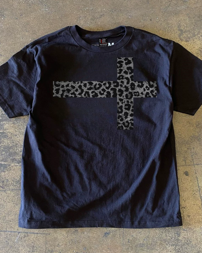 レオパードクロスTシャツ L0353