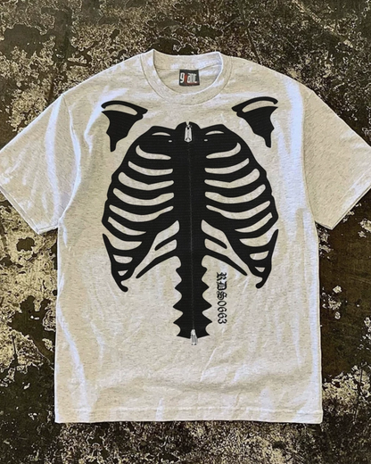 ジップボーンデザインTシャツ L0356