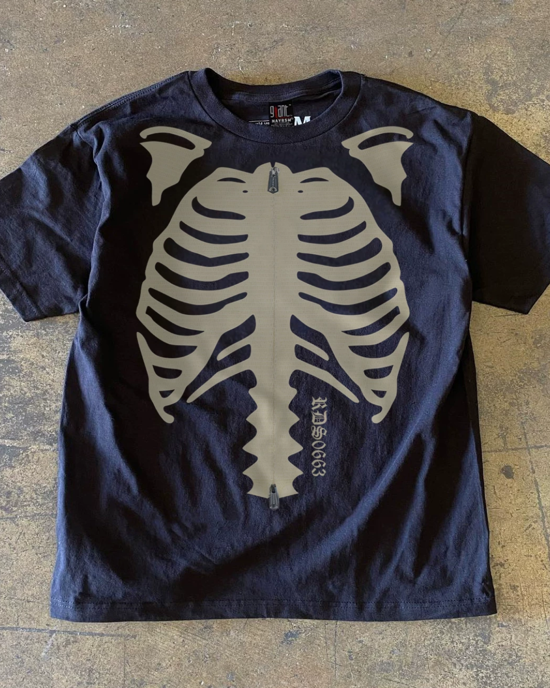 ジップボーンデザインTシャツ L0356