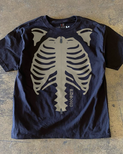 ジップボーンデザインTシャツ L0356