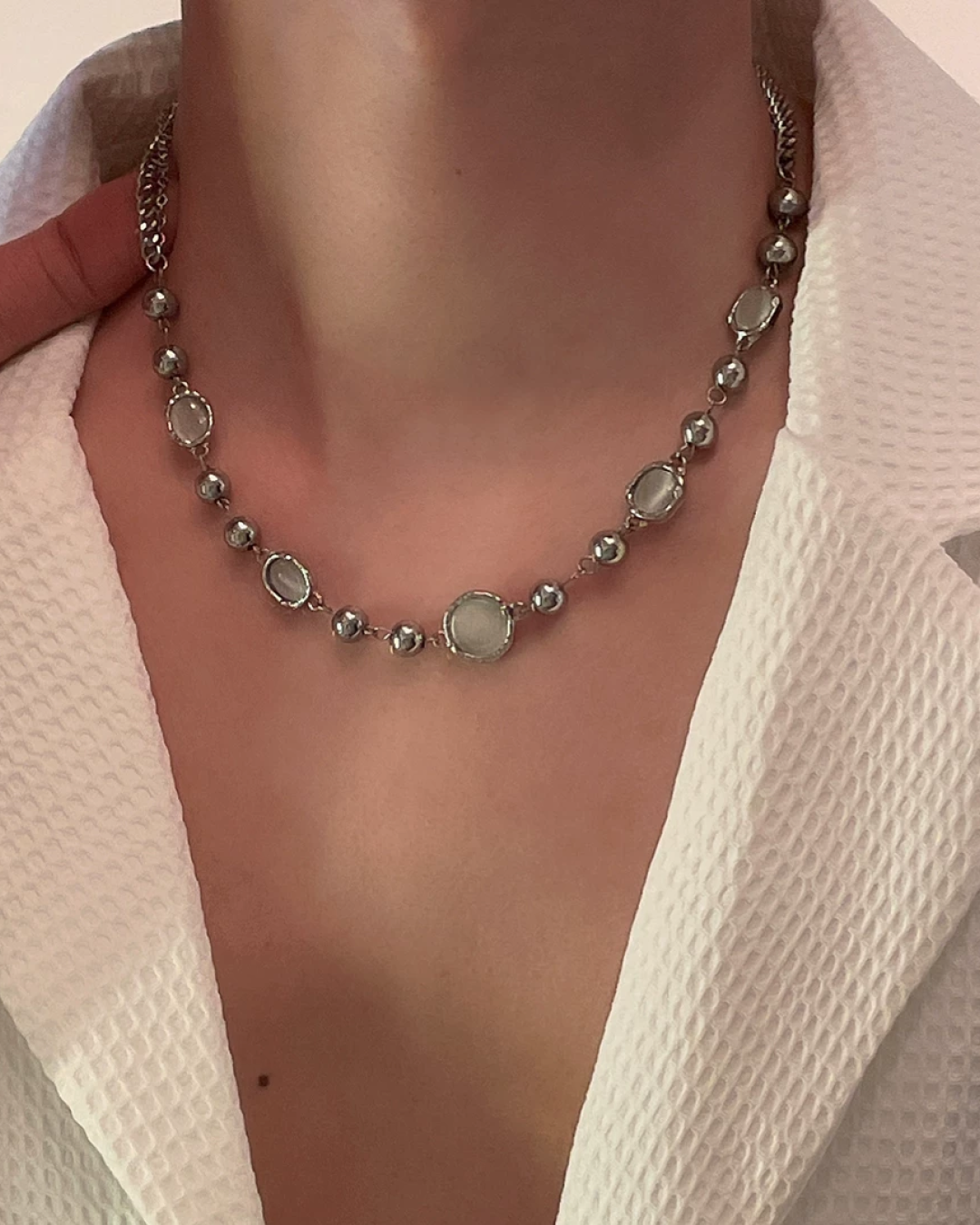 ストーンチェーンネックレス　L0358