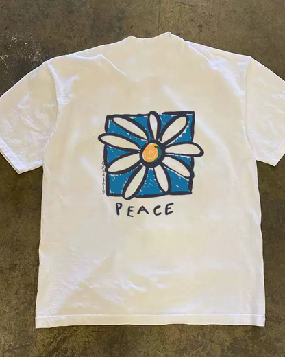 フラワーピースTシャツ L0368