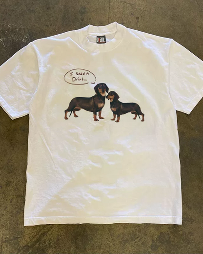 ダックスフンドTシャツ L0373