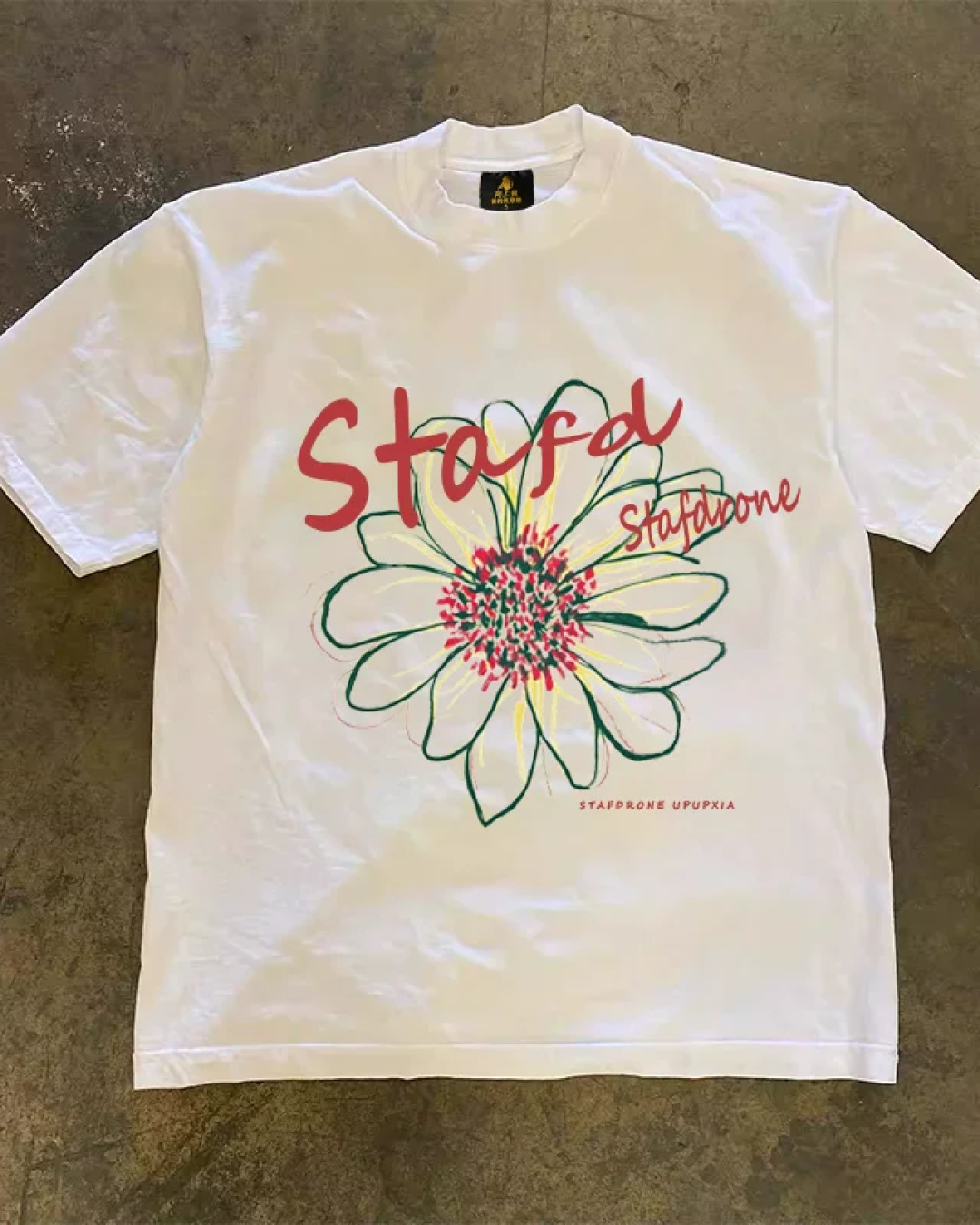 ペイントフラワーTシャツ L0380