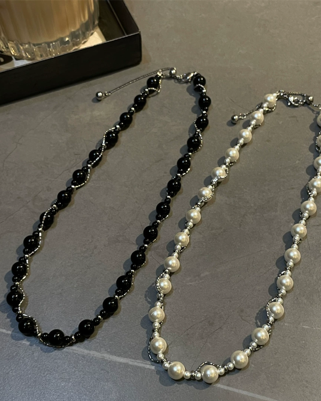 パールシルバチェーンネックレス　L0391