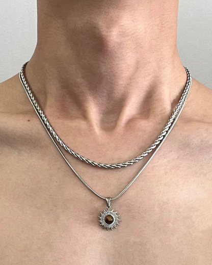 ダブルチェーンサンモチーフネックレス　L0397