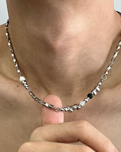 シルバーマルチシェイプネックレス　L0398