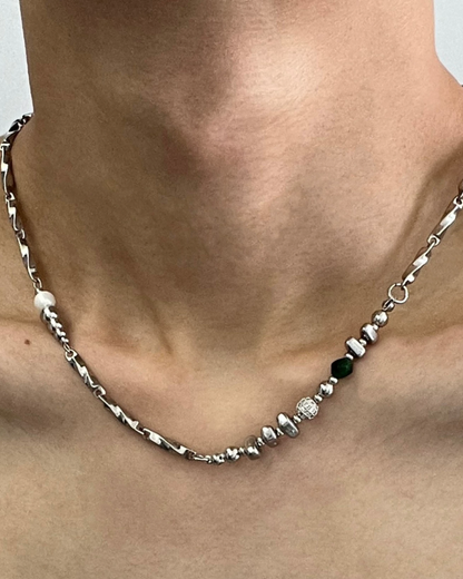 シルバーマルチシェイプネックレス　L0398