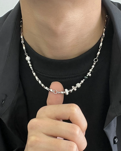 シルバーマルチシェイプネックレス　L0398
