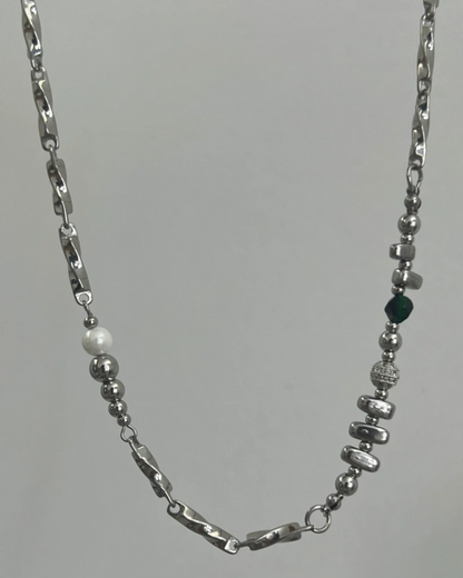 シルバーマルチシェイプネックレス　L0398