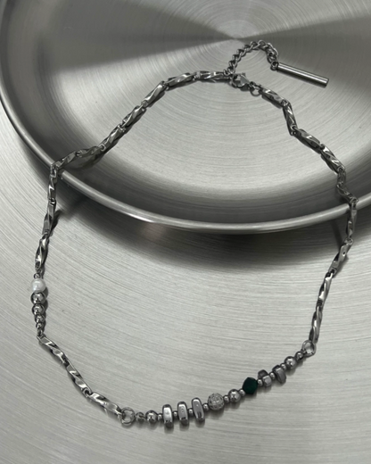 シルバーマルチシェイプネックレス　L0398