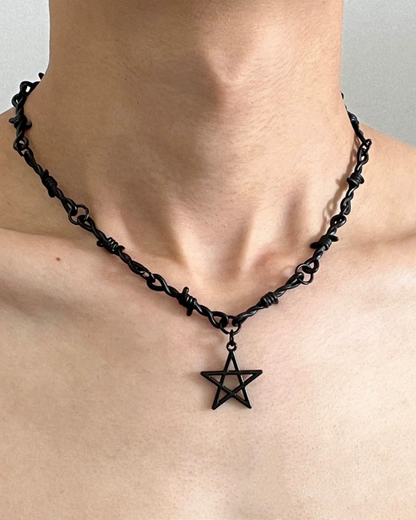 ブラックスターネックレス　L0399