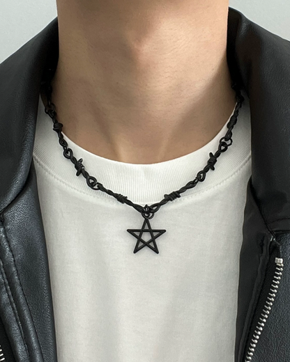 ブラックスターネックレス　L0399