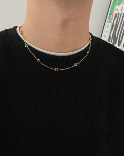 カラフルサークルネックレス　L0417