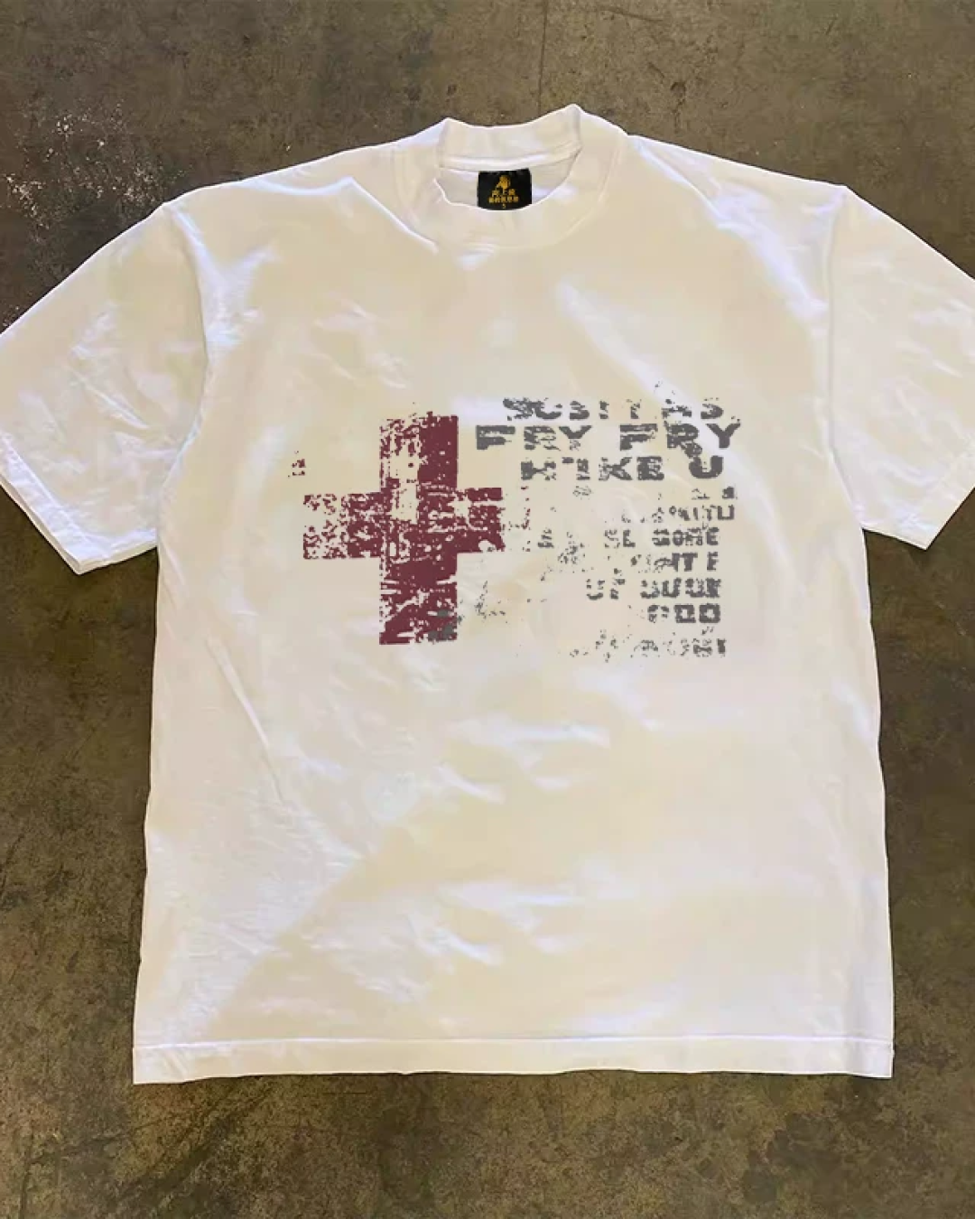 クロスフェードレタリングTシャツ L0428