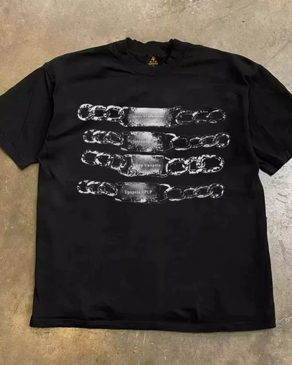 チェーンデザインTシャツ L0429
