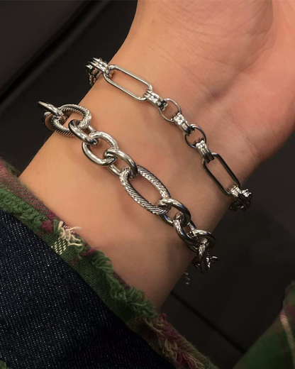シルバーチェーンブレスレット　L0439