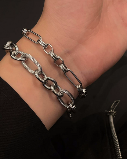 シルバーチェーンブレスレット　L0439