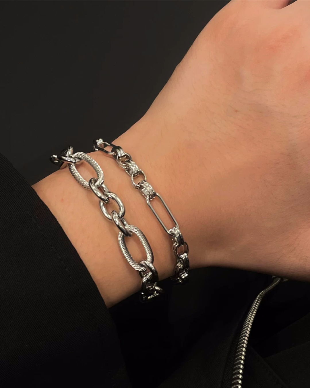 シルバーチェーンブレスレット　L0439
