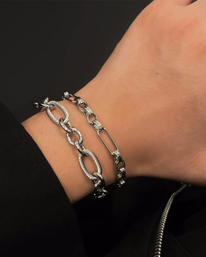 シルバーチェーンブレスレット　L0439