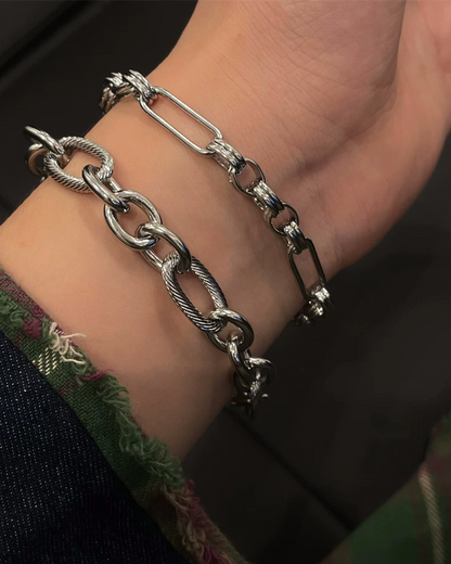 シルバーチェーンブレスレット　L0439