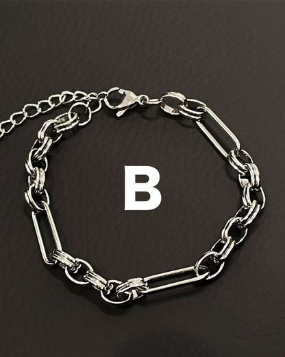 シルバーチェーンブレスレット　L0439