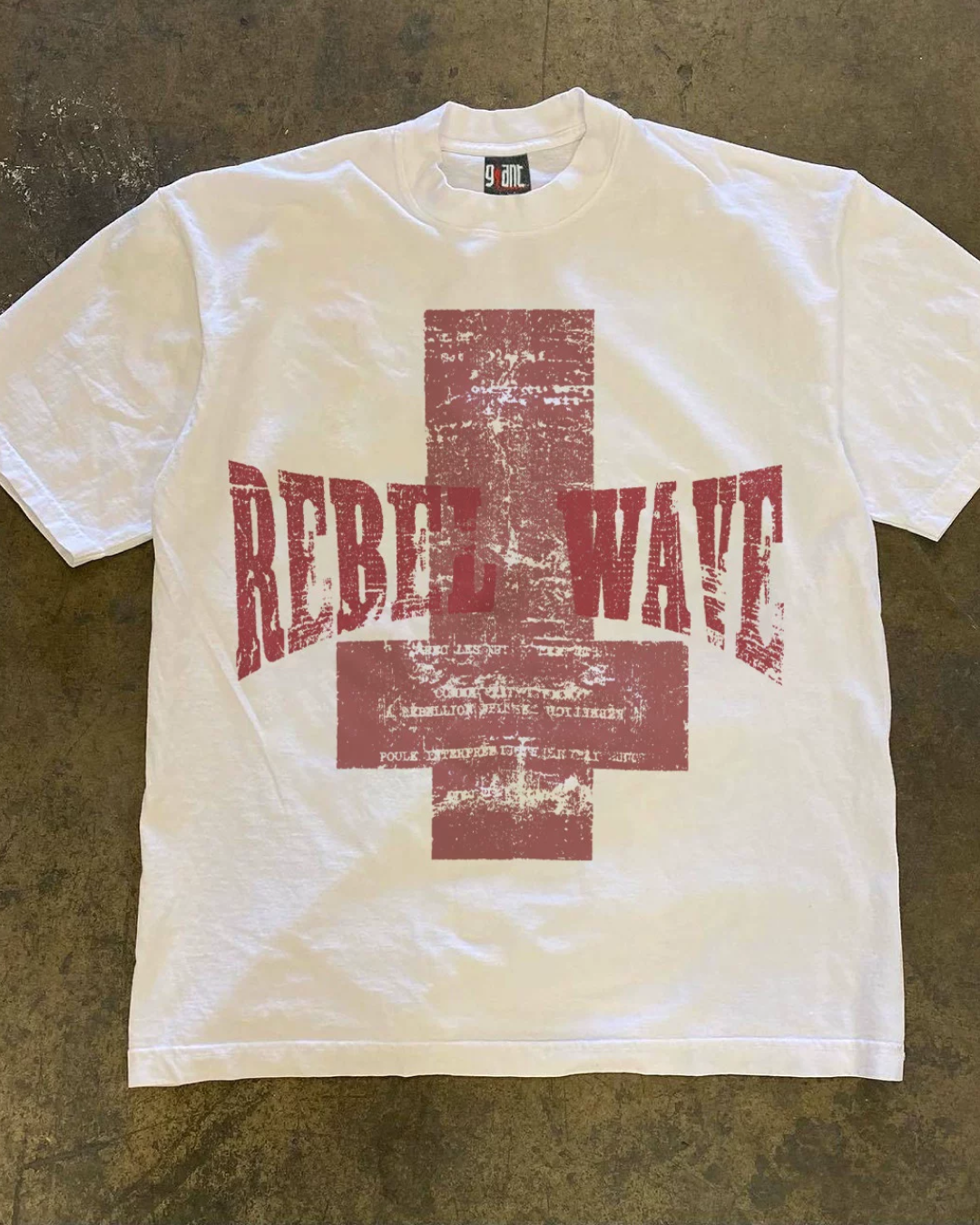 レッドクロスフェードレタリングTシャツ L0444