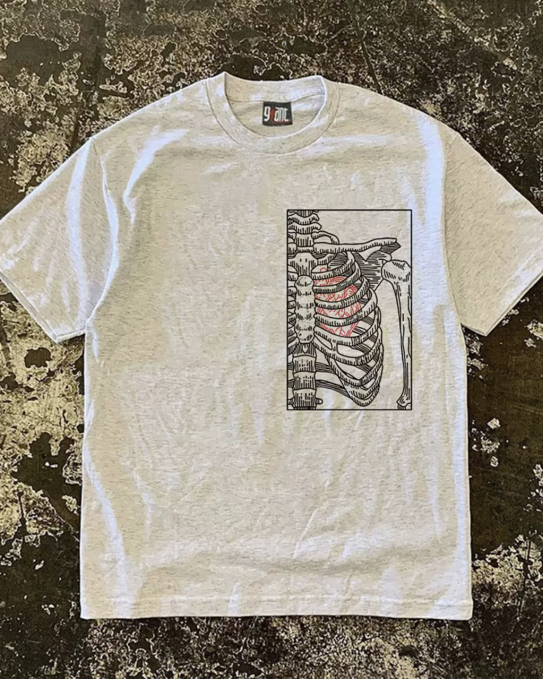 スクエアボーンプリントTシャツ L0446