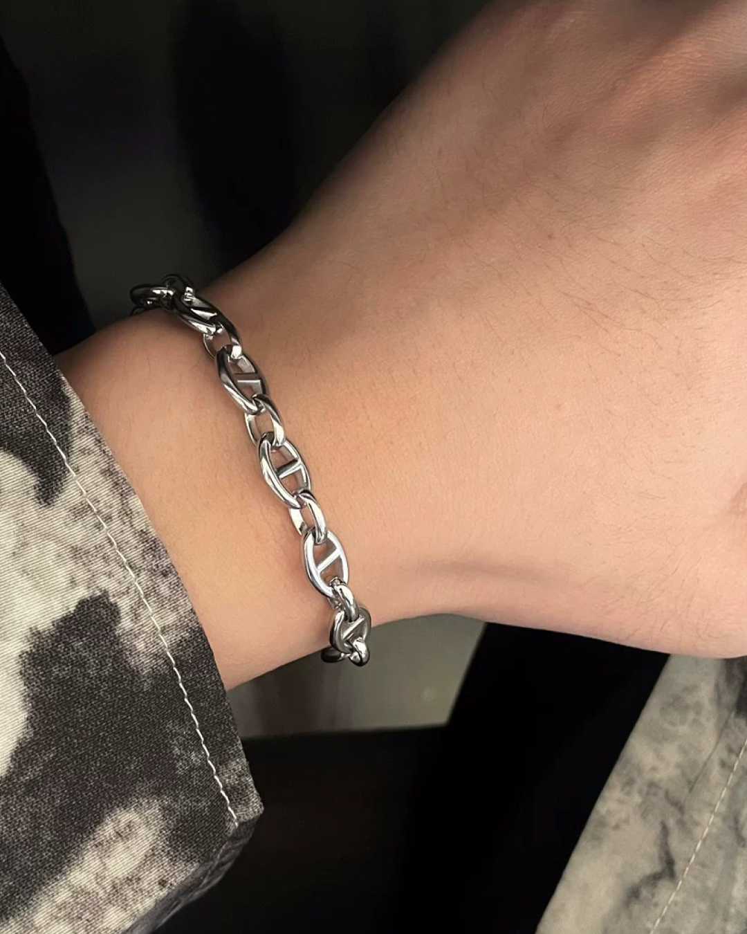シルバーアクセントブレスレット　L0452