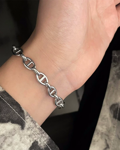 シルバーアクセントブレスレット　L0452