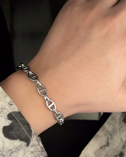 シルバーアクセントブレスレット　L0452