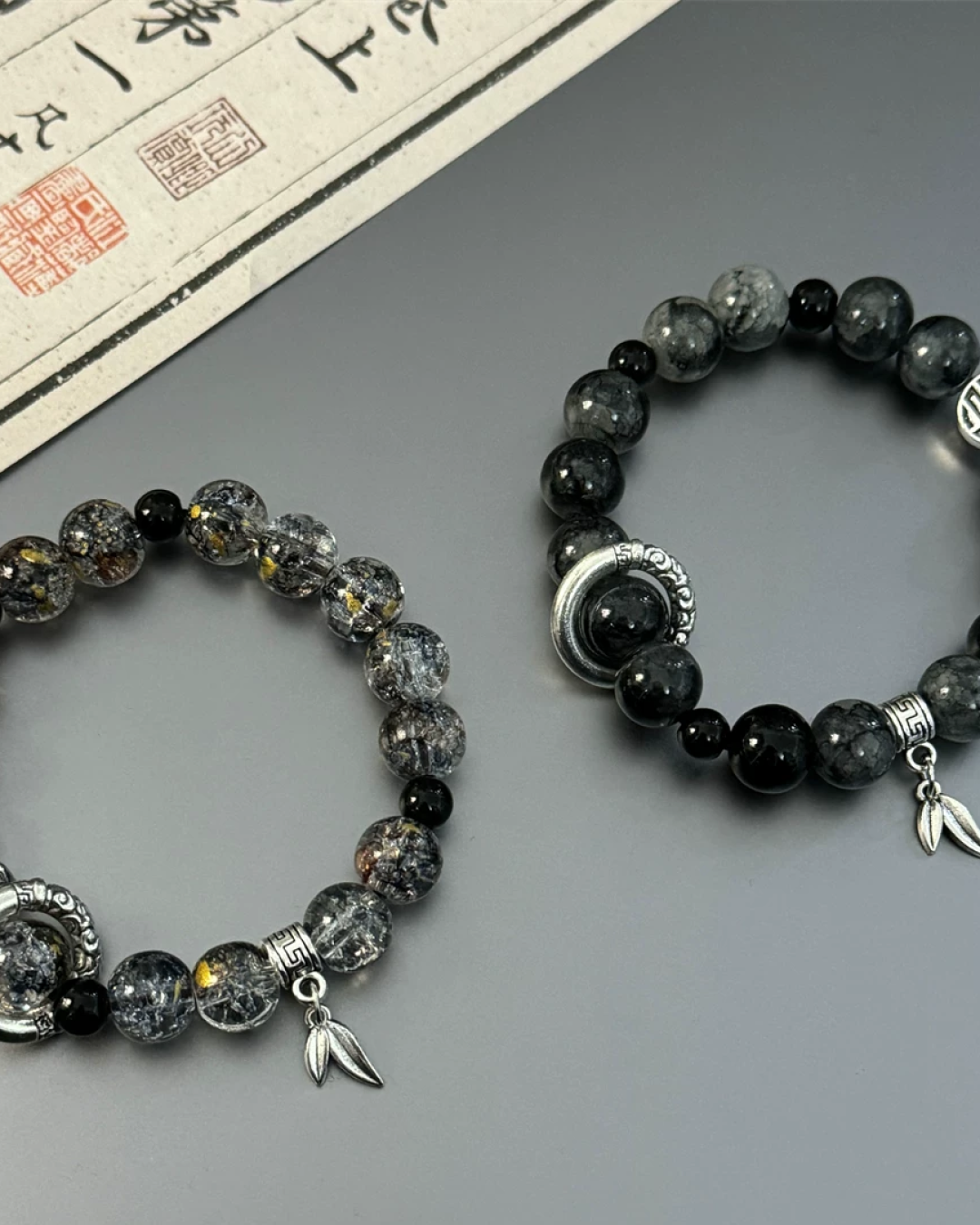 ボールシルバーパターンブレスレット　L0458
