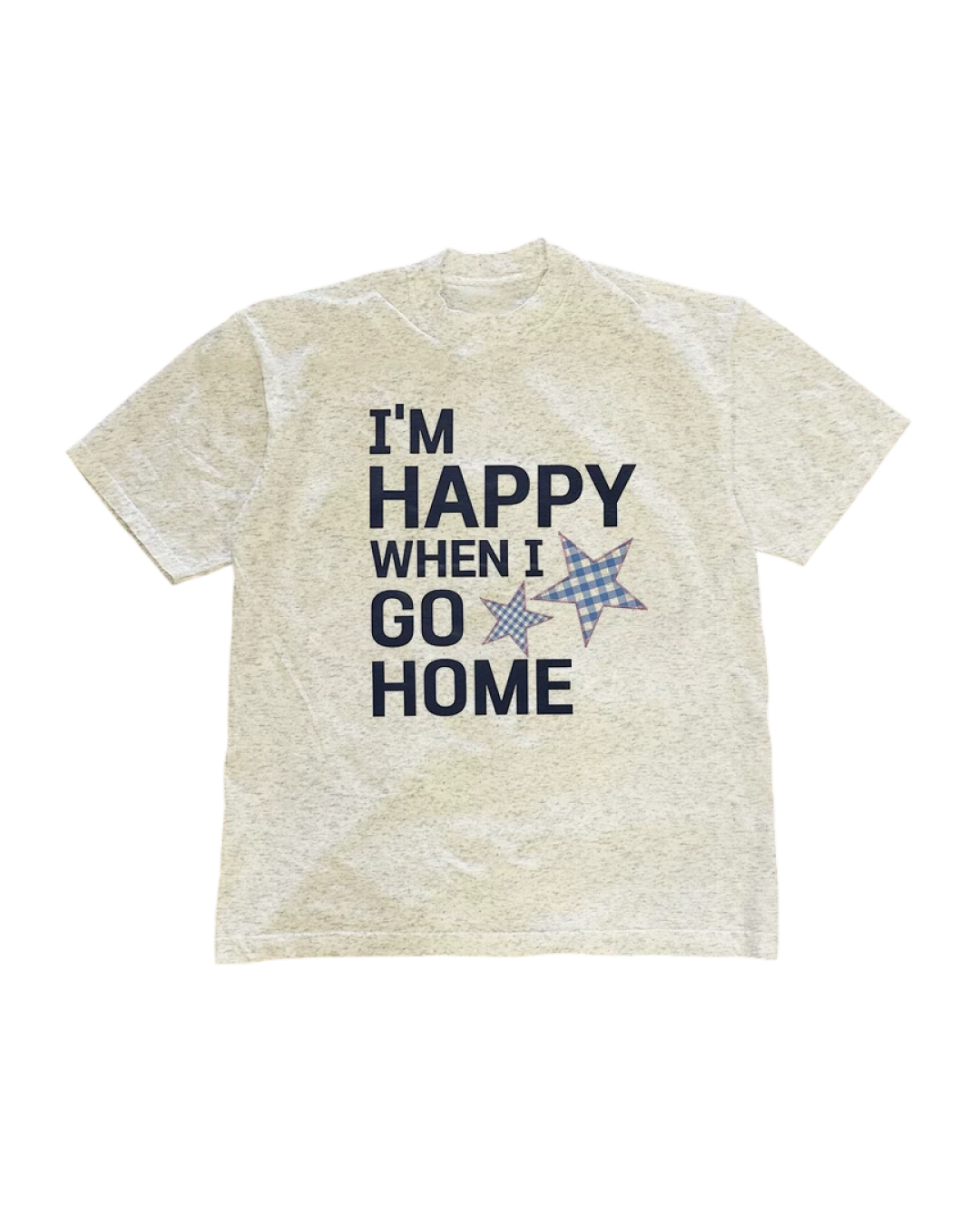 チェックスターレタリングTシャツ L0466