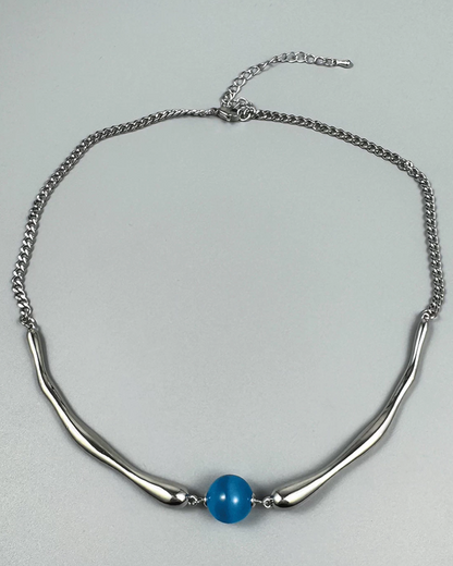 カラーボールシルバーネックレス　L0471