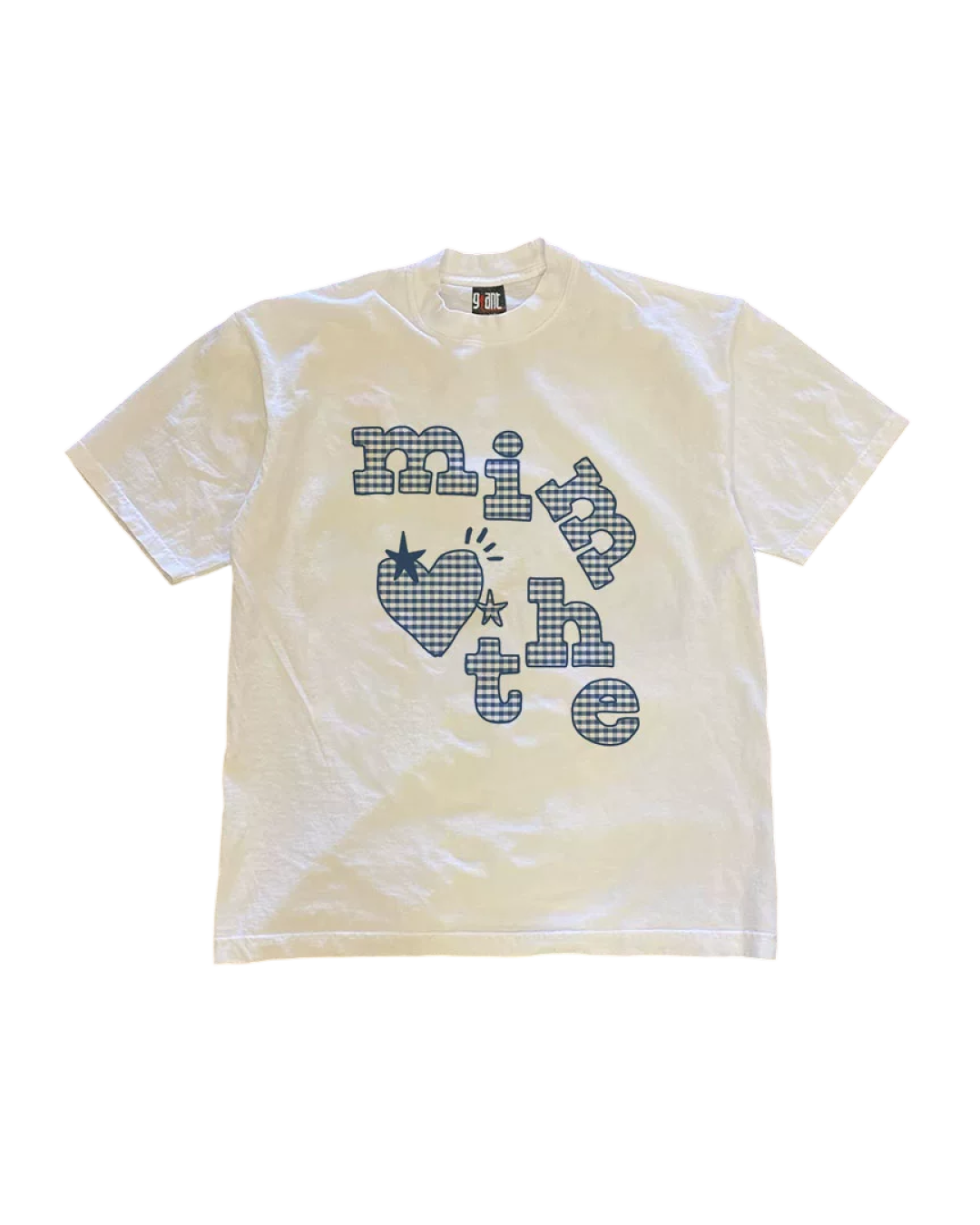 チェックレタリングTシャツ L0478