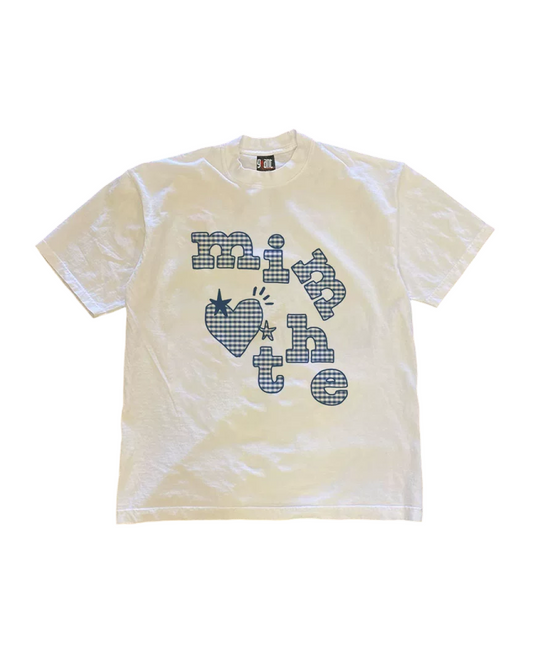 チェックレタリングTシャツ L0478