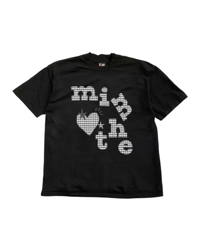 チェックレタリングTシャツ L0478