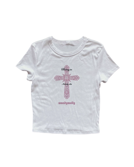 ピンククロスTシャツ L0486
