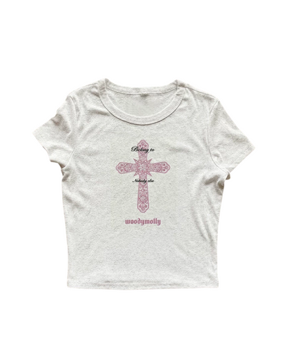 ピンククロスTシャツ L0486
