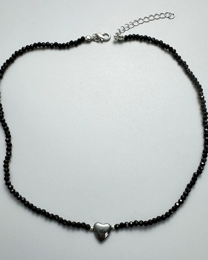 ブラックハートネックレス　L0504
