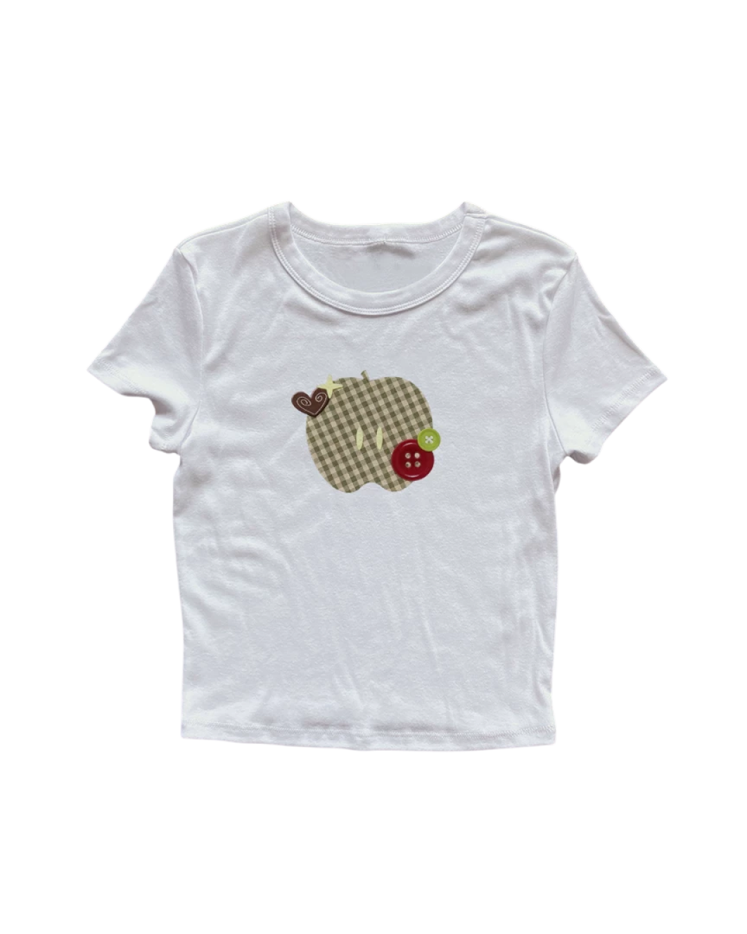 アップルチェックTシャツ L0512