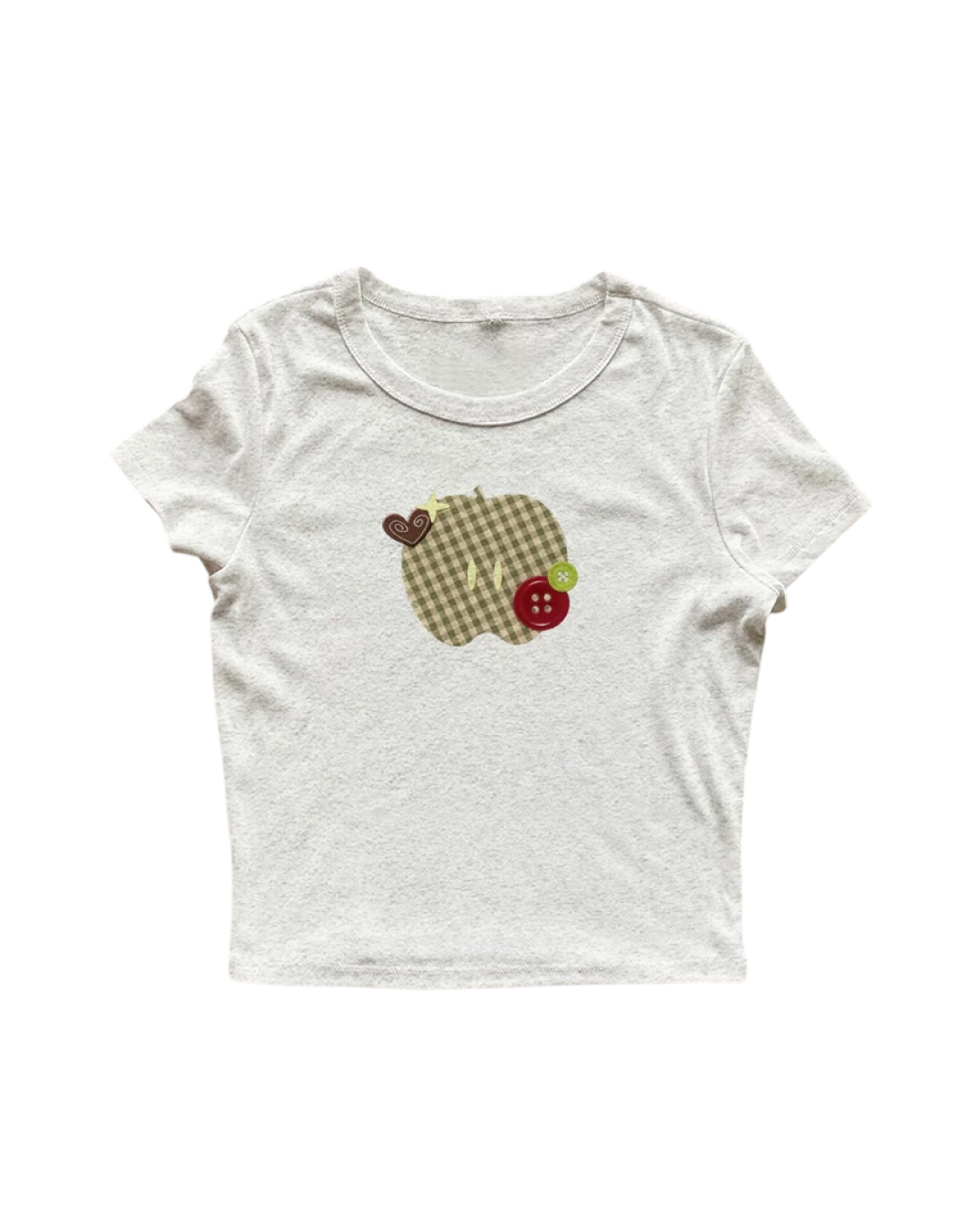 アップルチェックTシャツ L0512