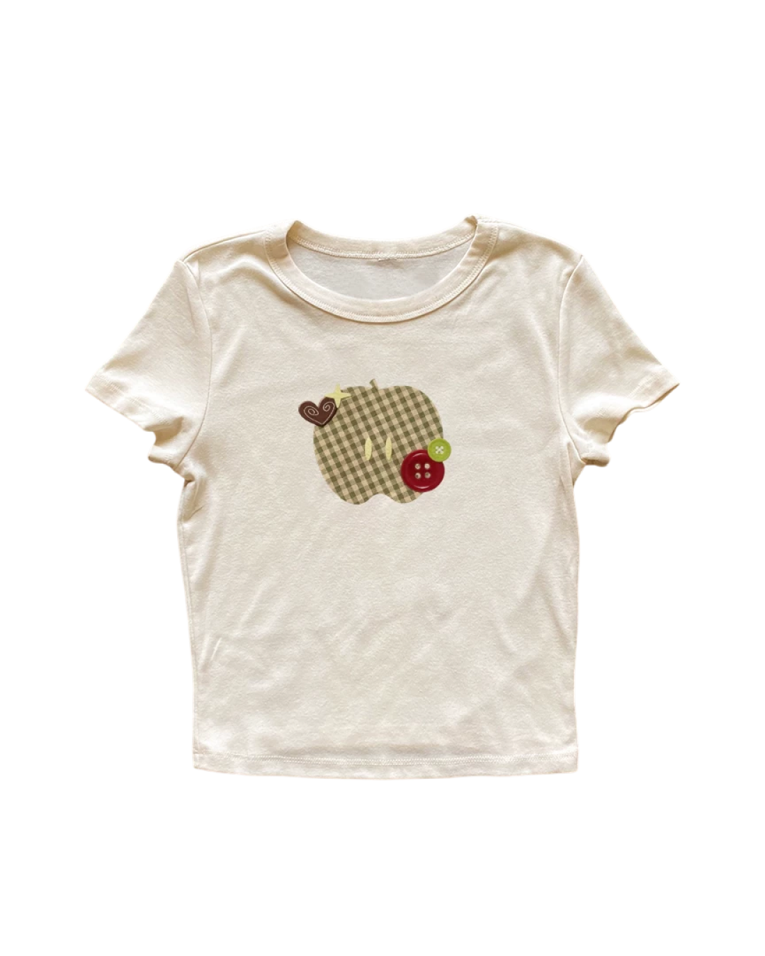 アップルチェックTシャツ L0512