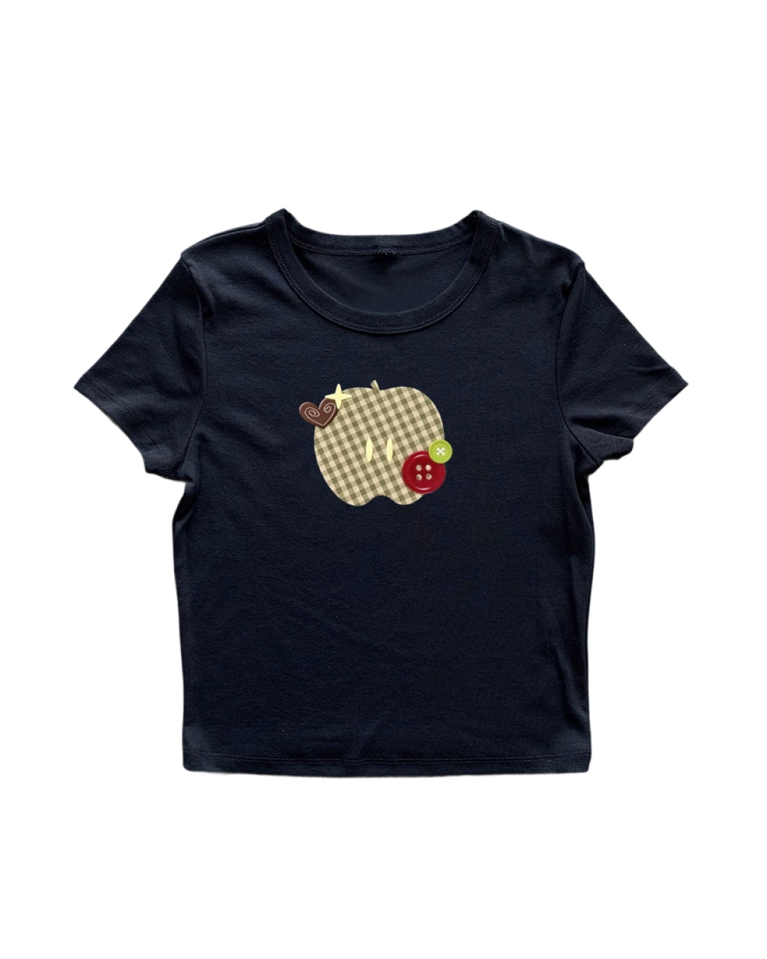 アップルチェックTシャツ L0512